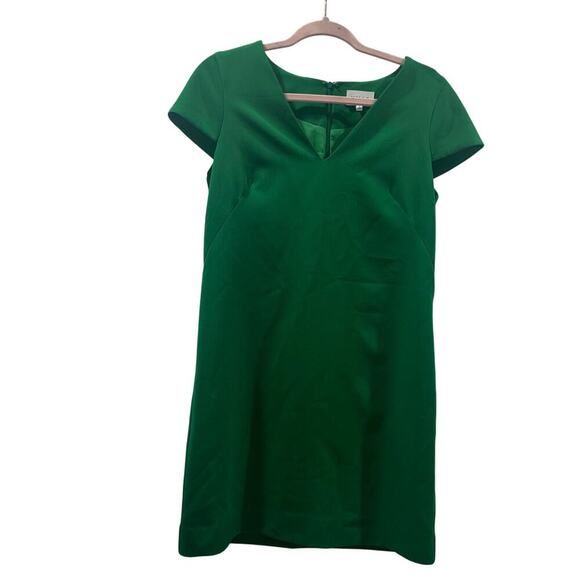 MILLY Emerald Green Sheath Short Sleeve Cocktail Dress Size 4 - Originally $450 - Picture 1 of 12